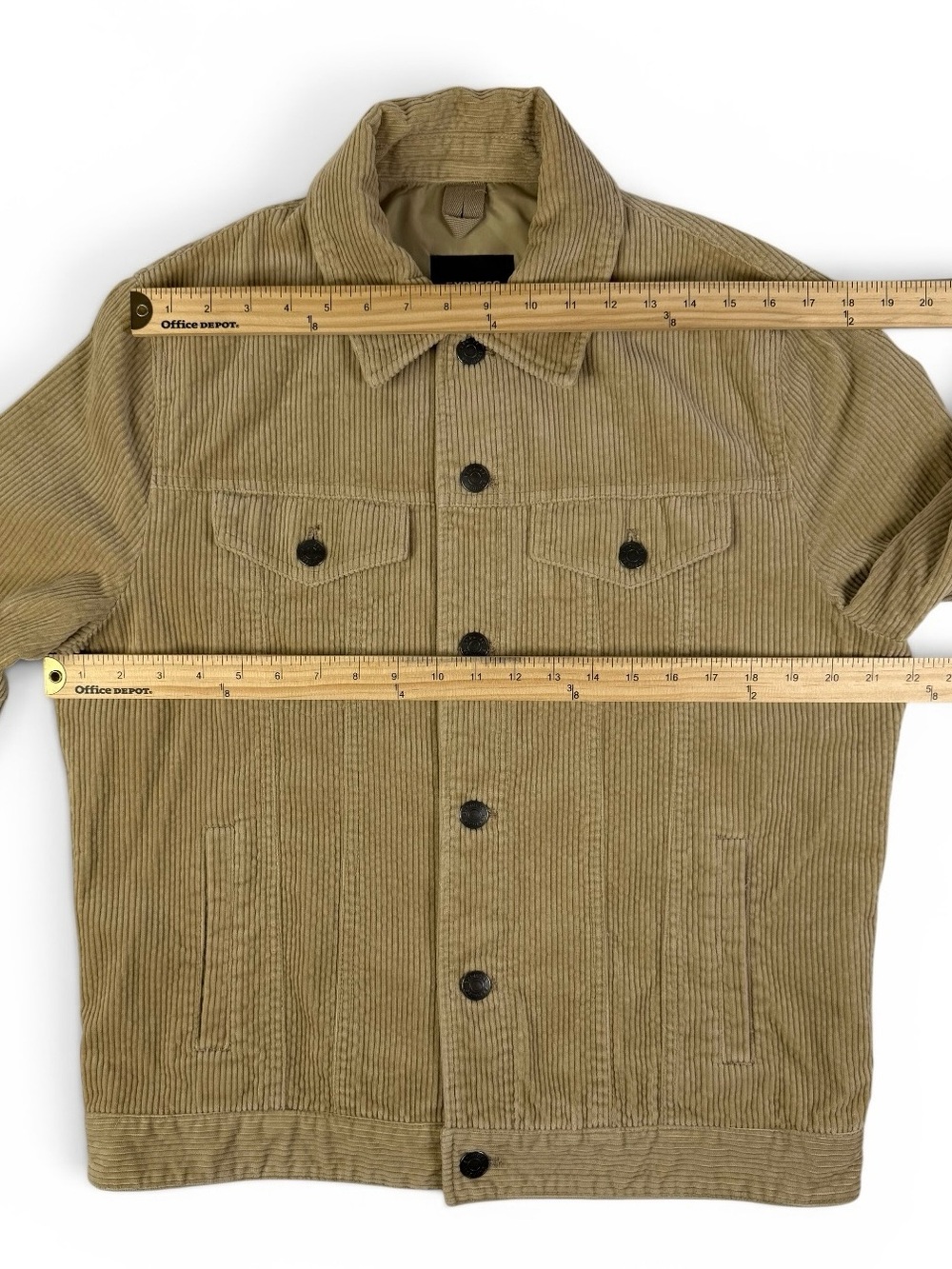 Express Corduroy Trucker Jacket Tan Khaki Lined Men’s Medium Coat - Picture 2 of 11